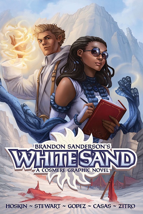 white-sand-volume-1-by-brandon-sanderson-rik-hoskin_69ff1ed85cad5 خرید و دانلود نسخه کامل کتاب صوتی انگلیسی شن سفید، جلد ۱، اثر برندن سندرسون, ریک هاسکین (از مجموعهی کازمیر، شن سفید) White Sand, Volume 1 by Brandon Sanderson, Rik Hoskin - تصویر 1