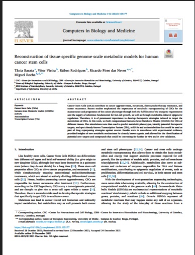 Reconstruction of tissue-specific خرید و دانلود نسخه کامل مقاله Reconstruction of tissue-specific genome-scale metabolic models for human cancer stem cells
